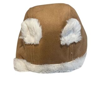 Gap baby brown faux fur lined hat 3 mos